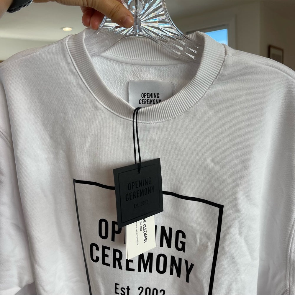 Opening Ceremony White Logo Crewneck Sweatshirt Unisex Large