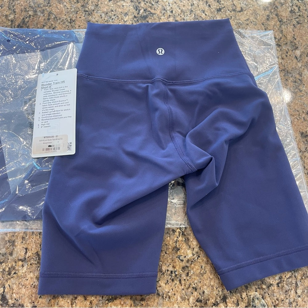 Lululemon Wunder Train High Rise Short 8" midnight orchid purple