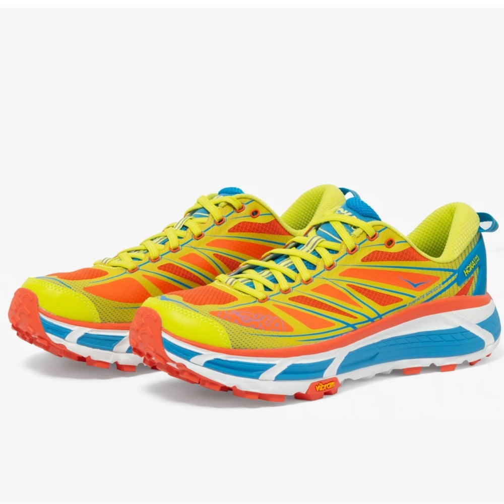 Hoka Mafate Speed 2 Running Shoes Unisex Trail in Flame / Evening Primrose