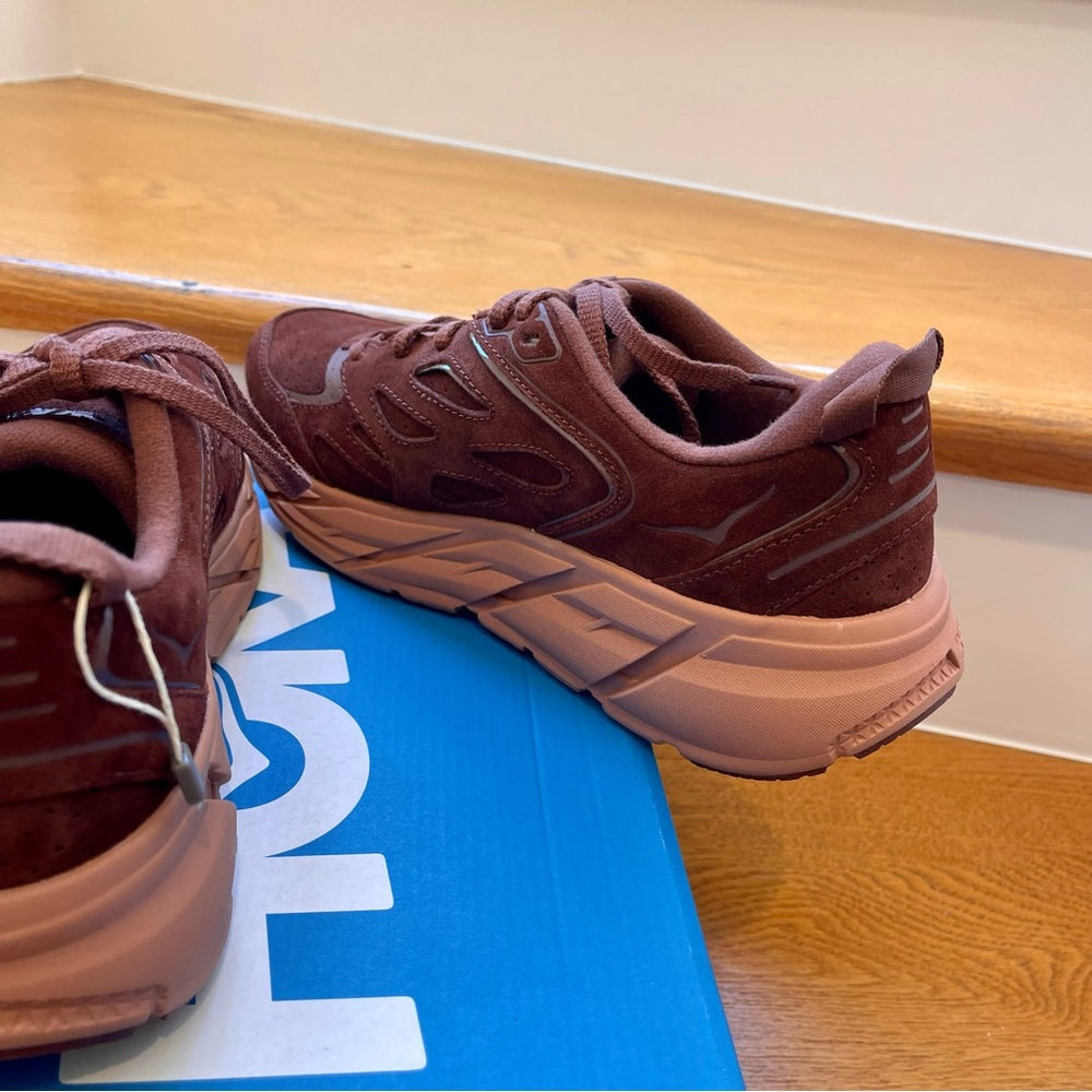 Hoka Clifton L Suede Cappuccino / Cork ( Brown ) Unisex , Brand new