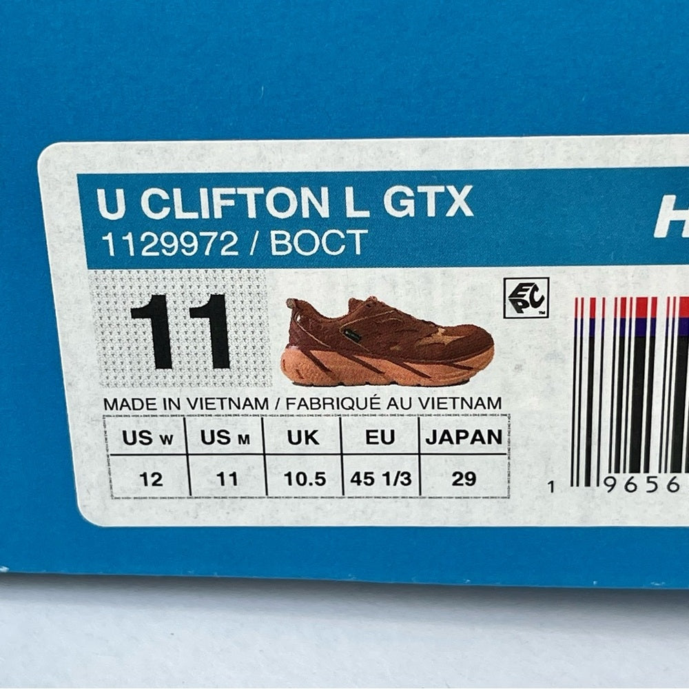 Hoka Clifton Leather Gore-Tex Waterproof Unisex BOCT dark orange copper