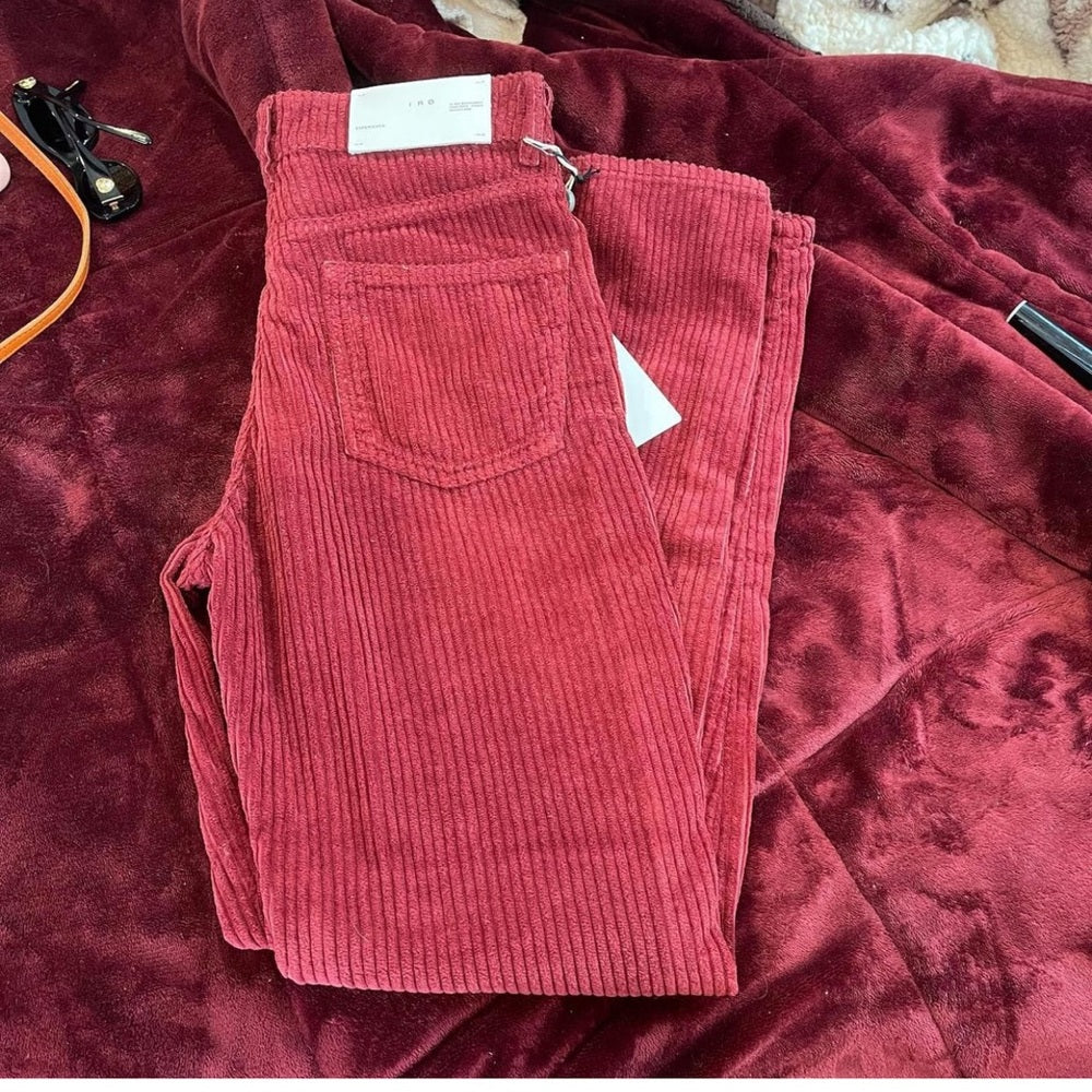 IRO Paris Corduroy Slim Pant in Burgundy.