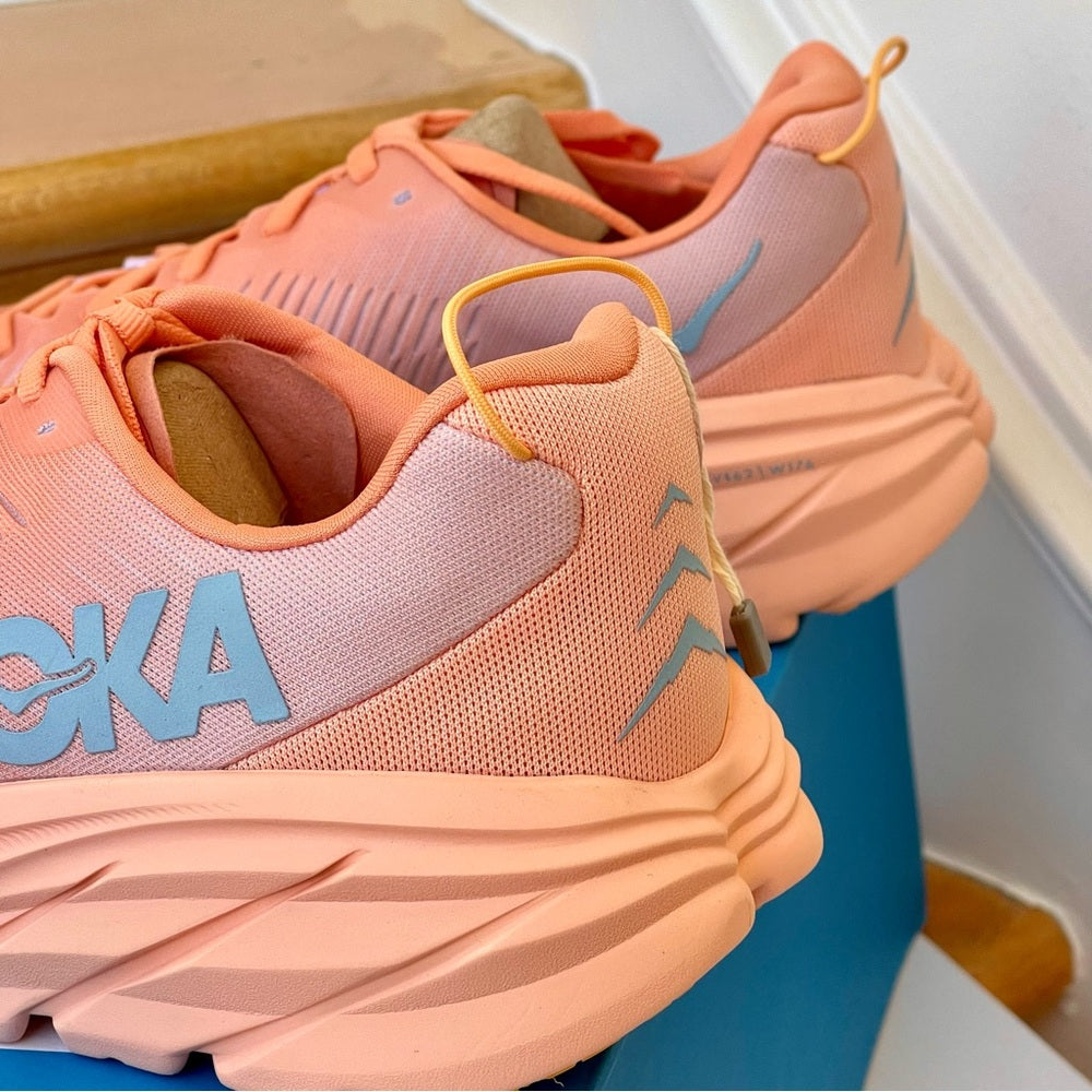 Hoka Rincon 3 women’s running shoes , brand new in box , coral salmon orange