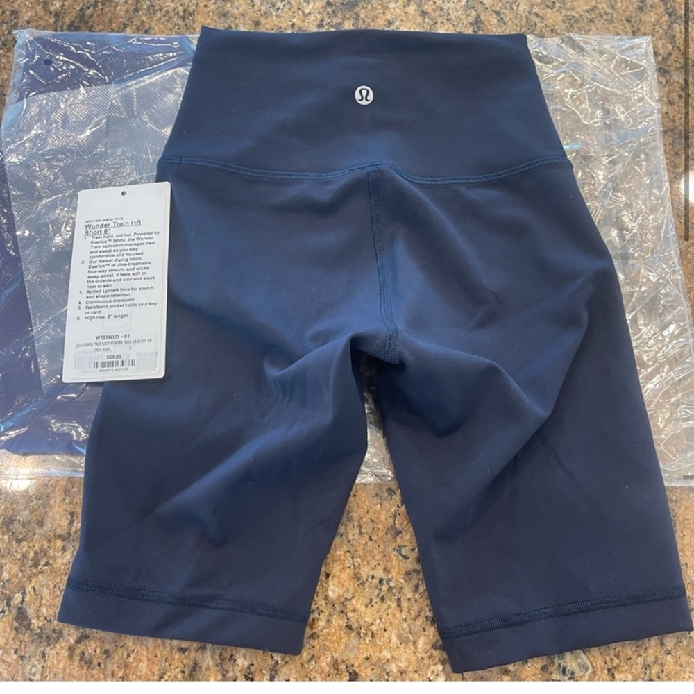 Lululemon Wunder Train High Rise Short 8" true navy blue