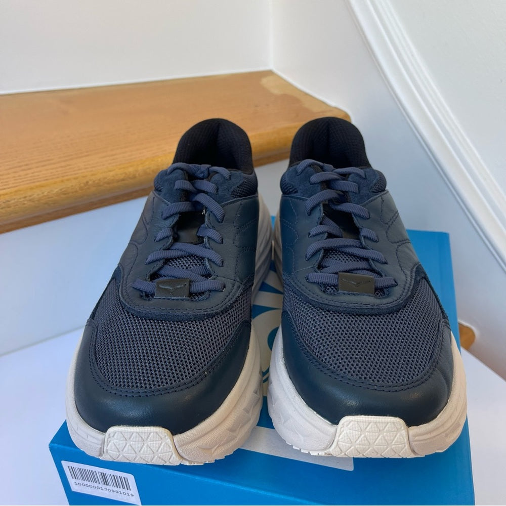 Hoka Bondi L Leather U Unisex , Hoka One One Navy Blue Cushioned Shoes