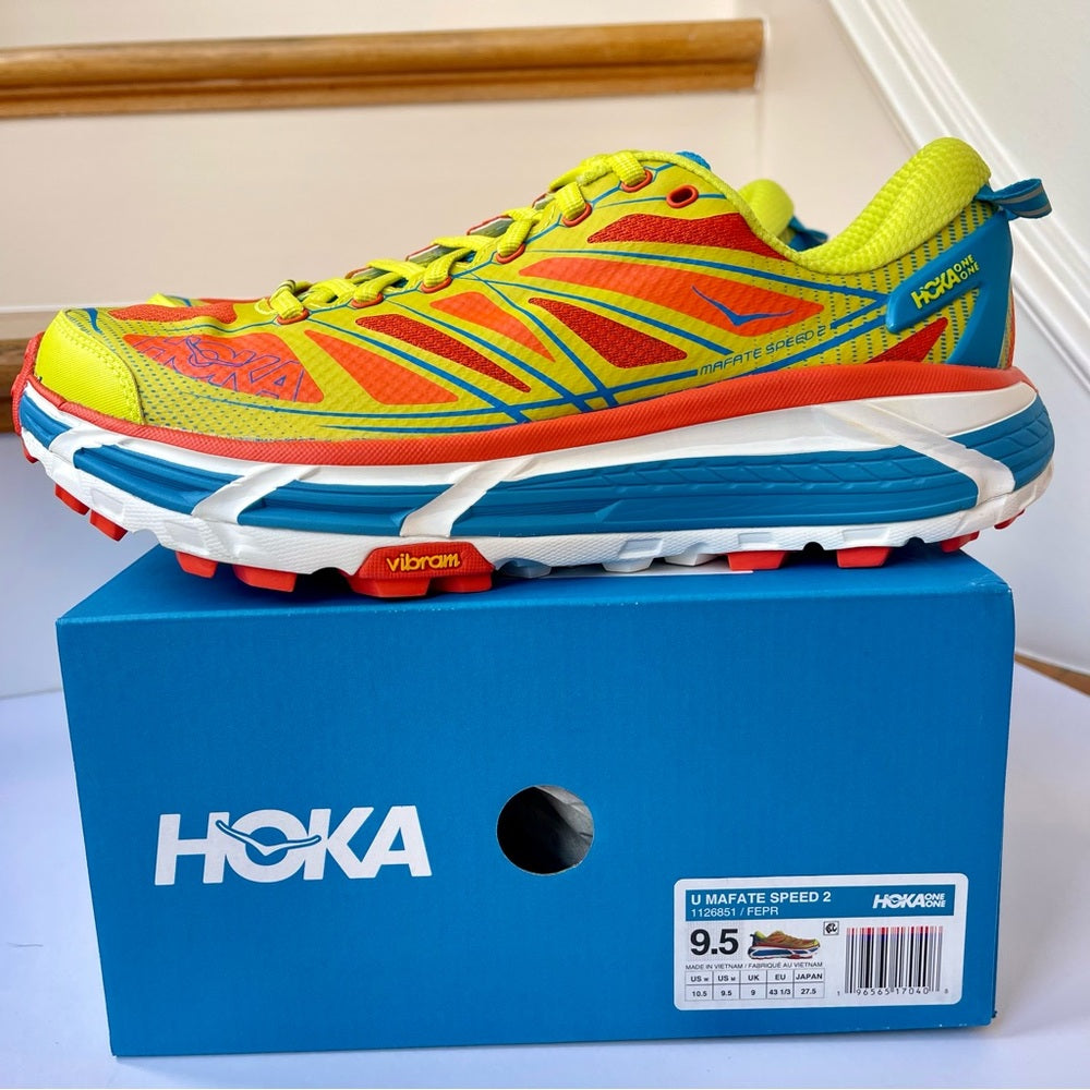 Hoka Mafate Speed 2 Running Shoes Unisex Trail in Flame / Evening Primrose