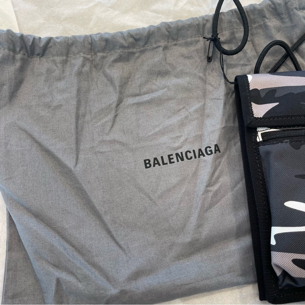 Balenciaga Explorer Crossbody Pouch Bag in grey camouflage