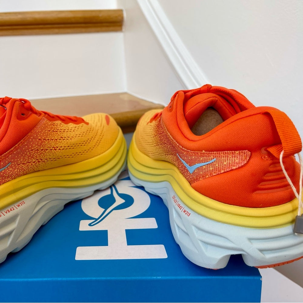 Hoka Bondi 8 Running Shoes in Puffin’s Bill / Amber Yellow Men’s