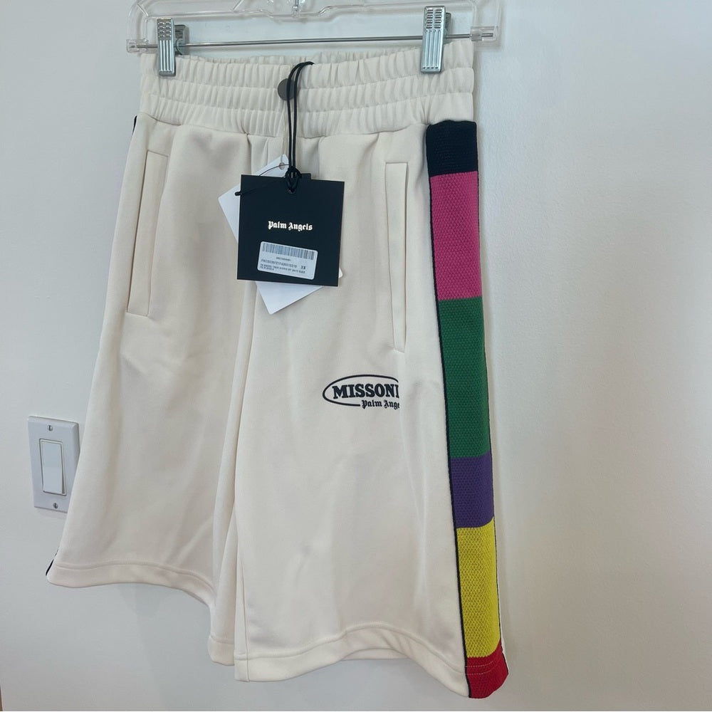 Palm Angels x Missoni Collab Shorts Logo in cream / white