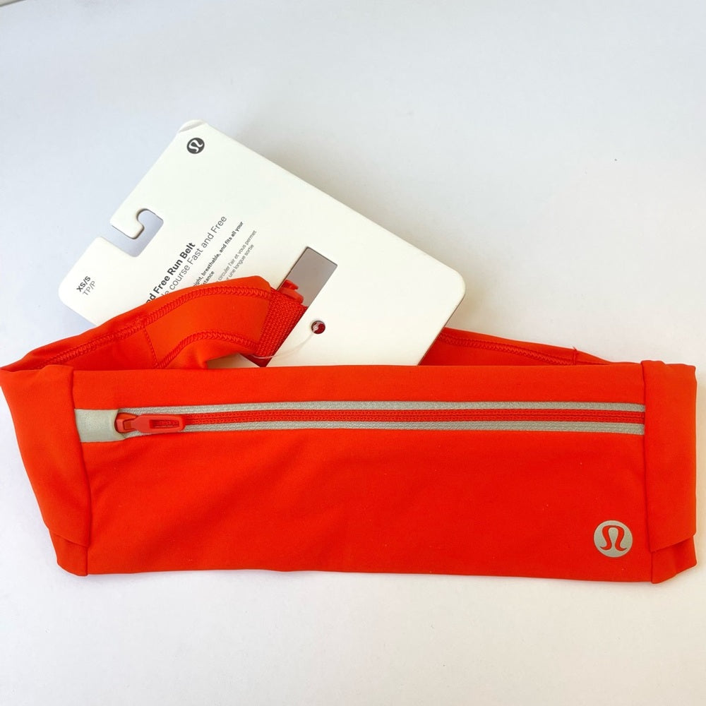 Lululemon Fast and Free Running Belt Bag in Solar Orange / Red , Reflective