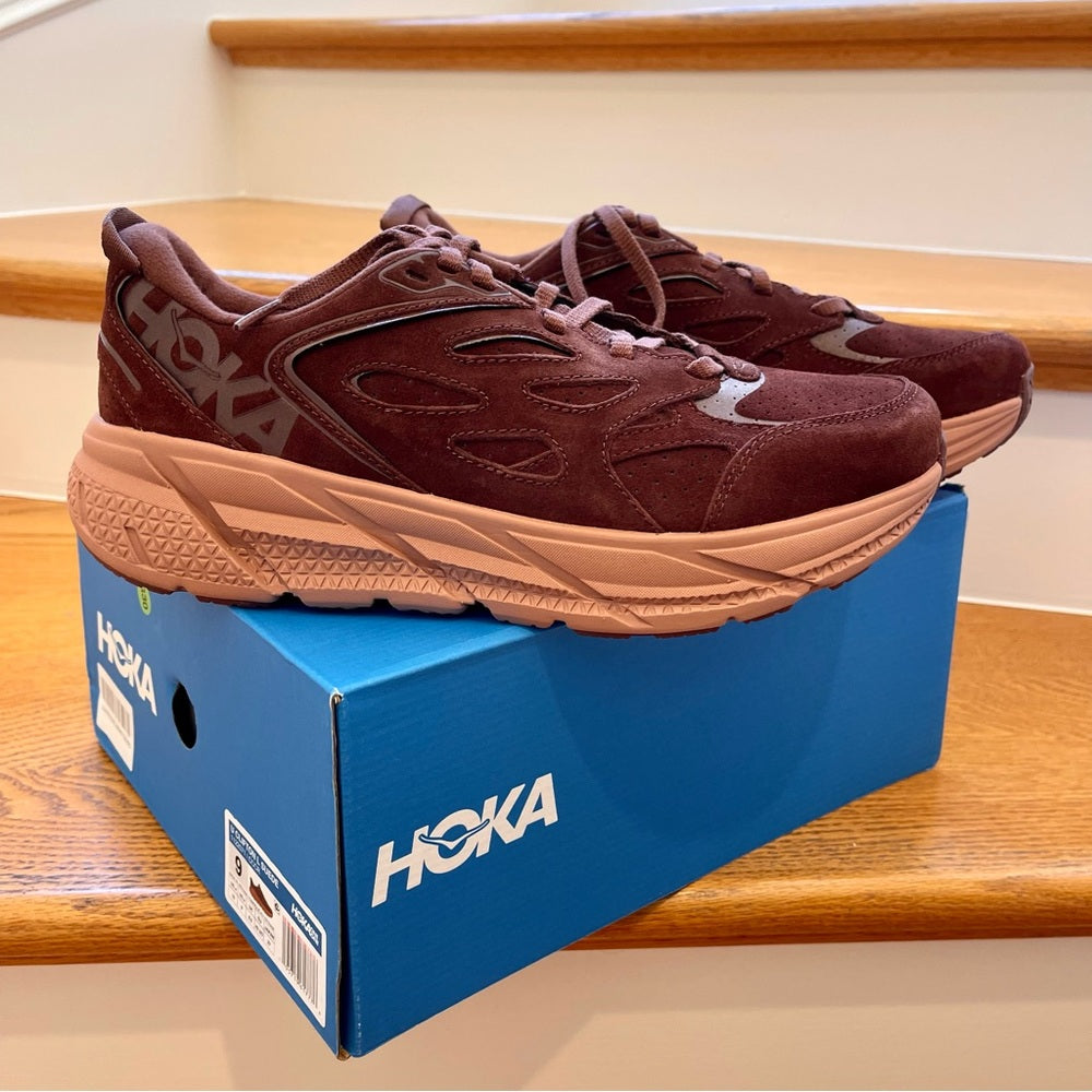 Hoka Clifton L Suede Cappuccino / Cork ( Brown ) Unisex , Brand new