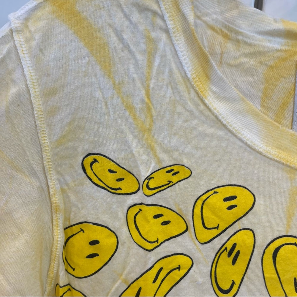 UNIF Smelty Face Tee Shirt Deadstock Rare Unisex Smile Smiley Tye Dye