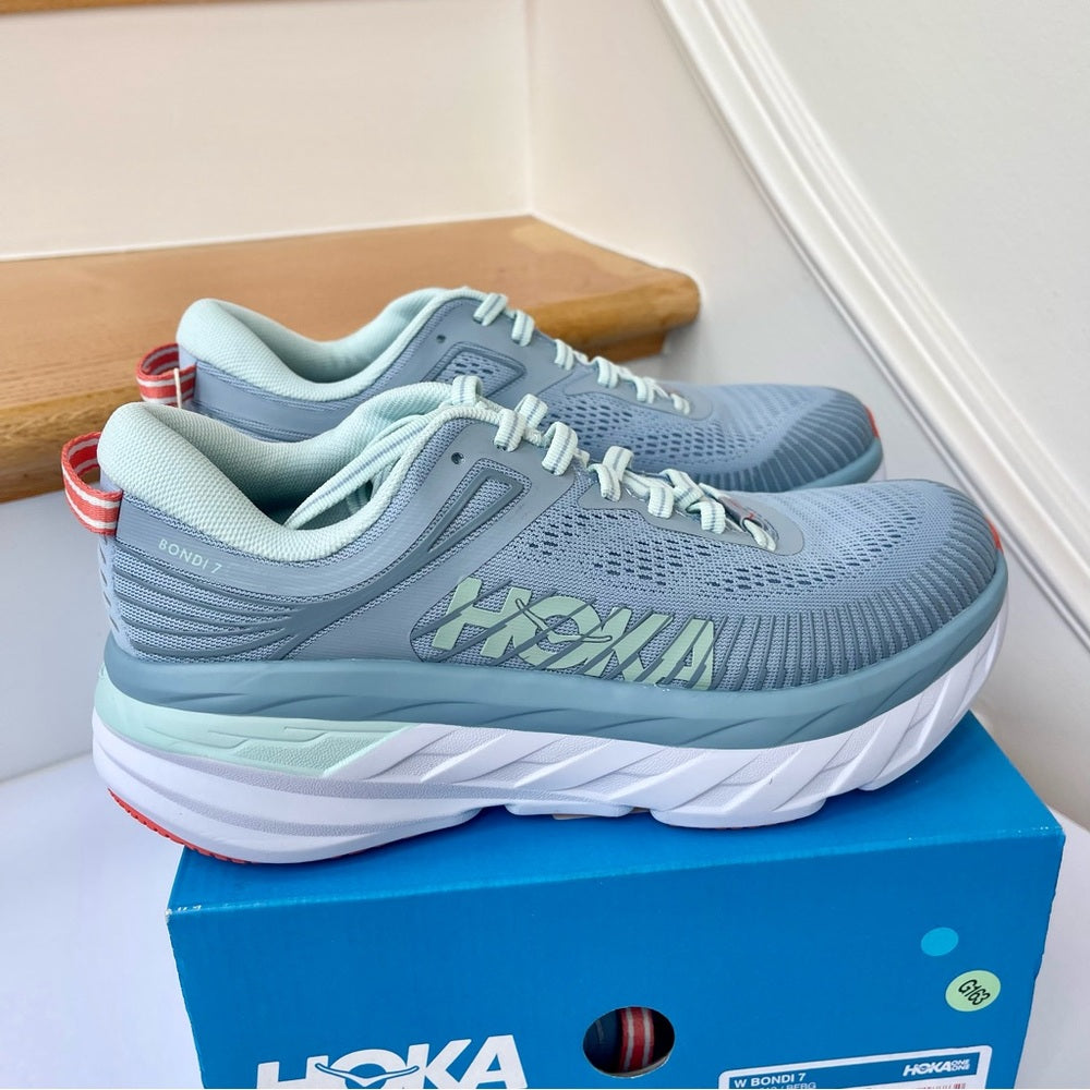 Hoka Bondi 7 Womens Light Blue brand new in box Hoka One One Running shoes