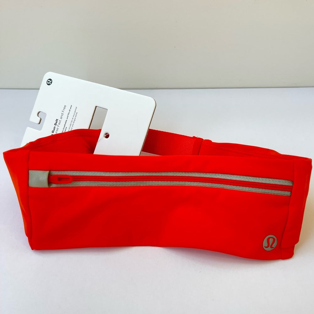 Lululemon Fast and Free Running Belt Bag in Solar Orange / Red , Reflective