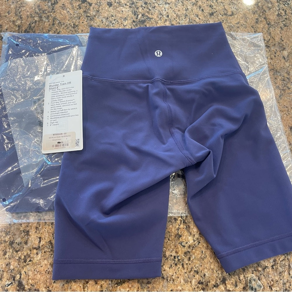 Lululemon Wunder Train High Rise Short 8" midnight orchid purple