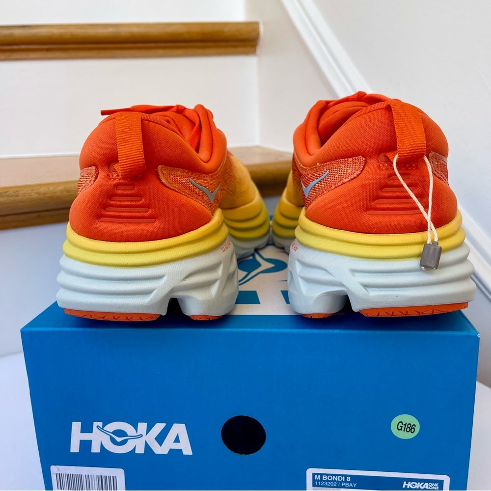 Hoka Bondi 8 Running Shoes in Puffin’s Bill / Amber Yellow Men’s