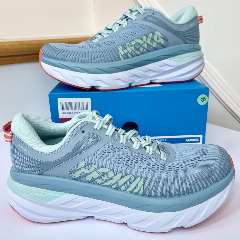 Hoka Bondi 7 Womens Light Blue brand new in box Hoka One One Running shoes